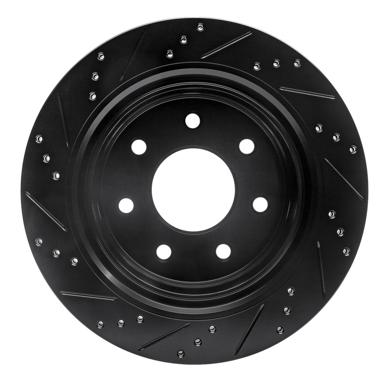 Ford F-150 Brake Rotor (1) - Rear Right - R1 Concepts - Drilled & Slotted - Black - `12-`14